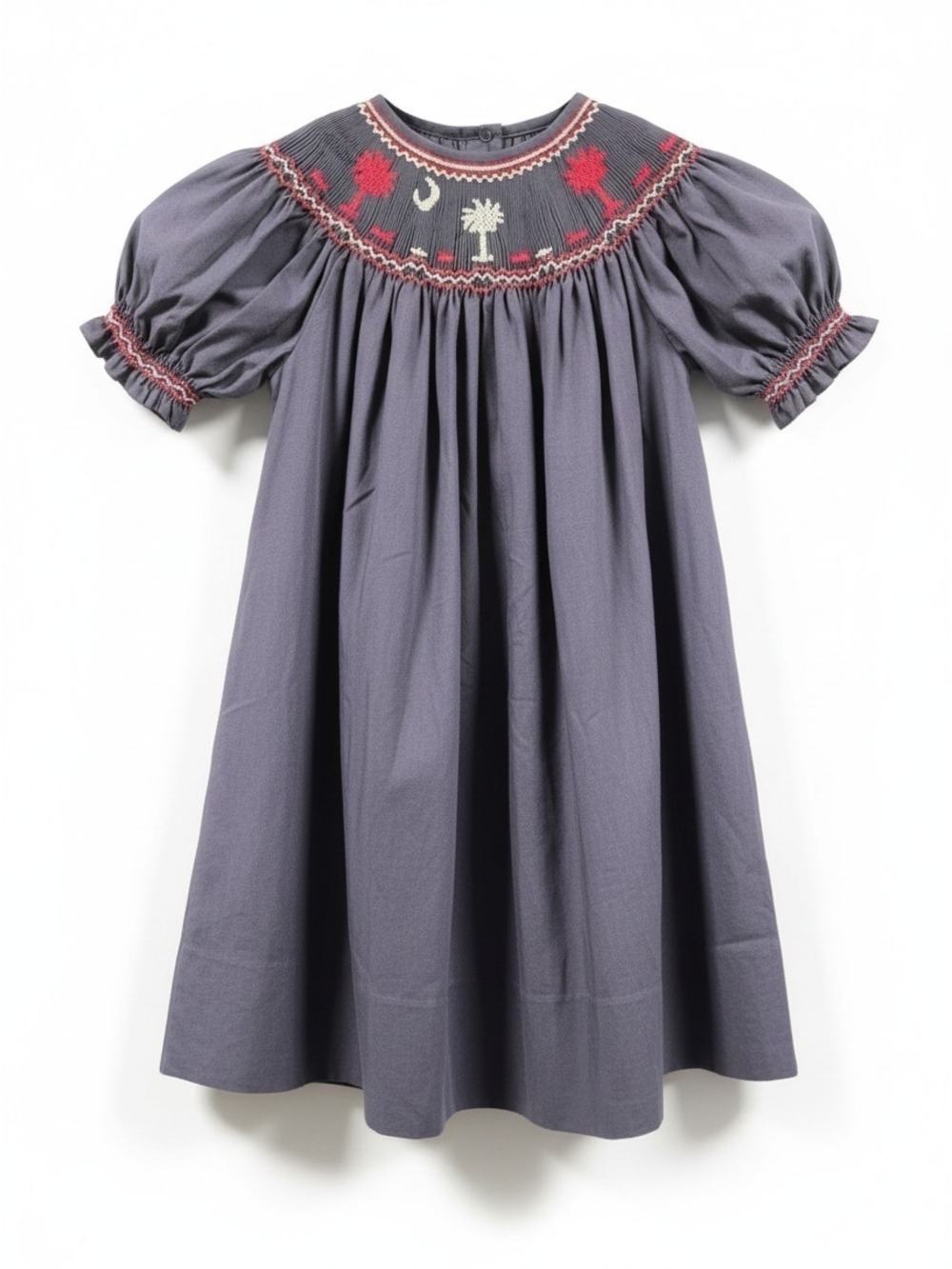 Rosalina Collections 3T South Carolina Palmetto Smocked Bishop Dress Navy